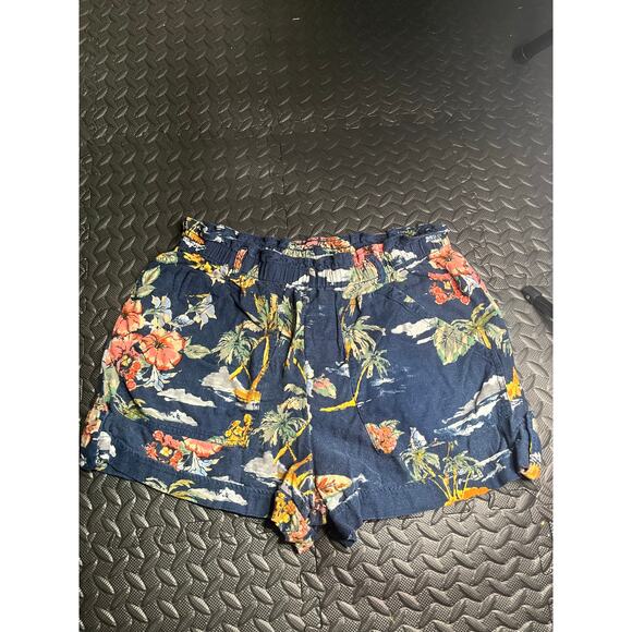 Time and Tru Women’s Floral Linen Blend Pull-On Shorts L (12–14) Tropical Print - Picture 2 of 5